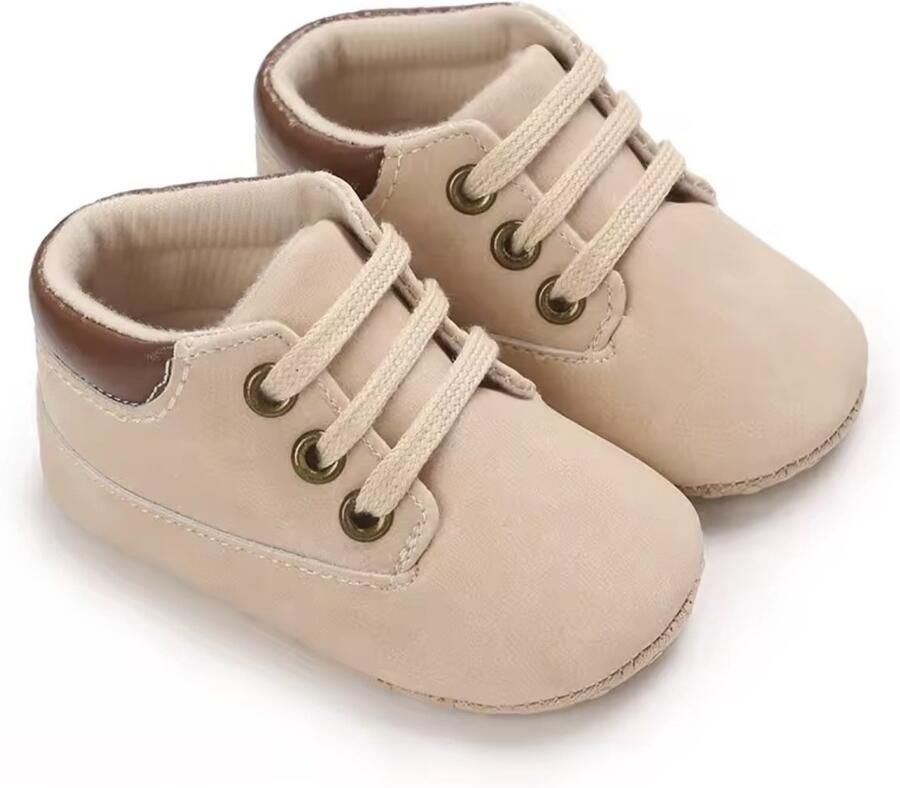 WUNO Baby schoentjes Babyschoenen Veter Beige