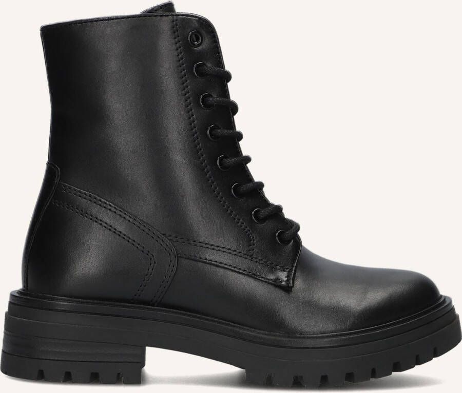 Wysh Monk-k-47 Veterboots Laarzen Met Veters Meisjes Kids Zwart - Foto 2
