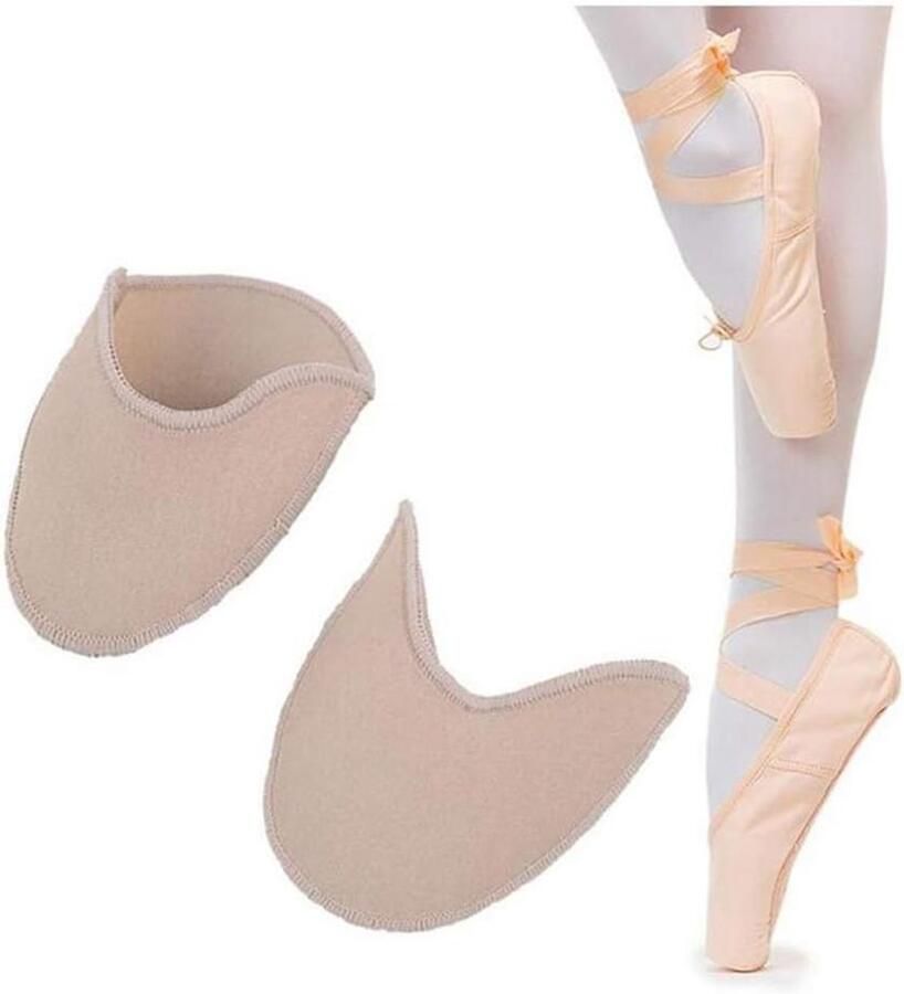Ballet Dance Pointe Shoe Sokken Pad Teen Pouches Pad Gebreide Stoffen Teen Kap Cover Teen Gewikkelde Protector Cushion Vrouwen Antislip Teen Half Sokken Verlichting Voorkant Pijn voor Point Shoes Ballet Slipper