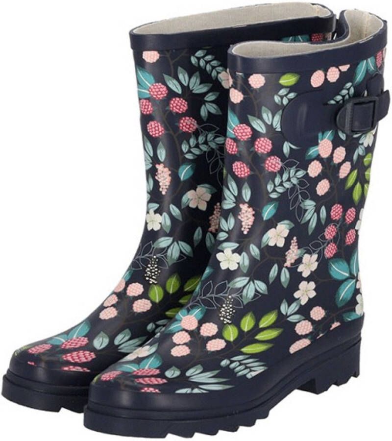 XQ Footwear Dameslaars Bloemen Blauw Laarzen