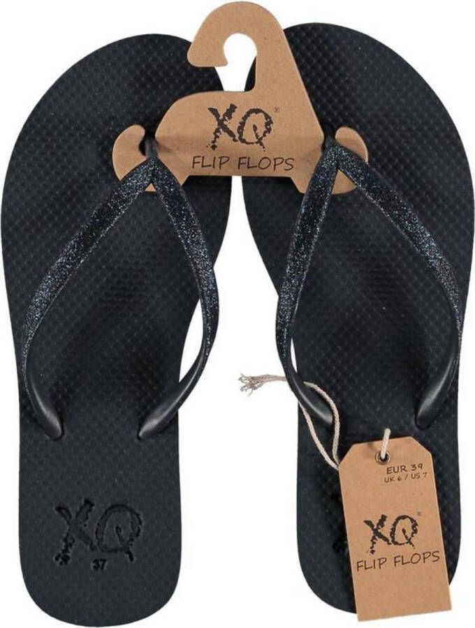 XQ Footwear Flipflops Dames Teenslippers Donker blauw met glitters - Foto 1