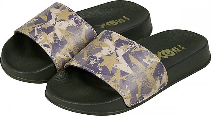 XQ Footwear Jongens Slippers Camouflage Groen