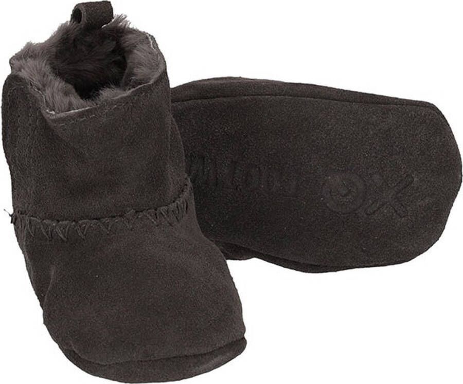 XQ Footwear Leren Baby Schoentjes -Booties Antraciet 6 12 maanden