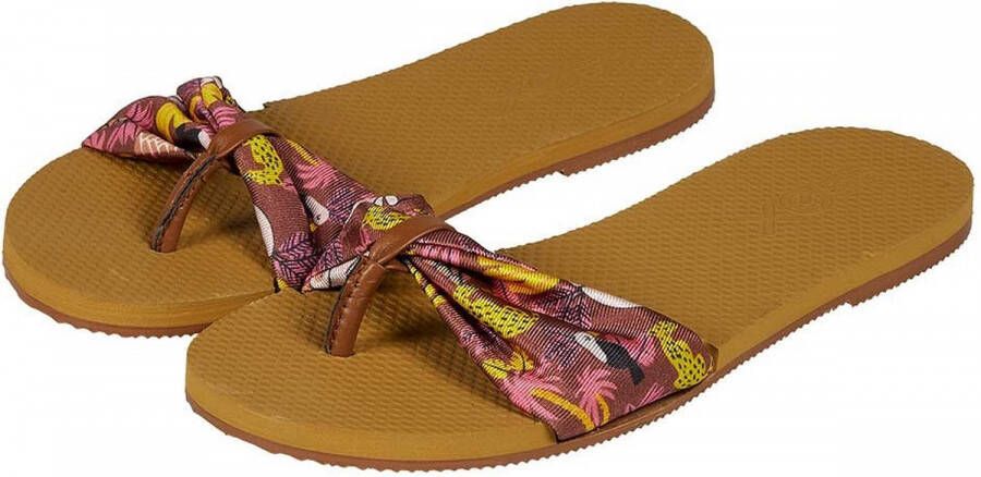 XQ Footwear Meisjes Slippers Teenslippers Tropical Style Paars