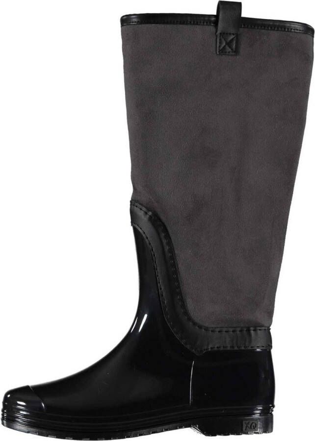 XQ Footwear Regenlaarzen Hoog Dames Rubber suède Zwart