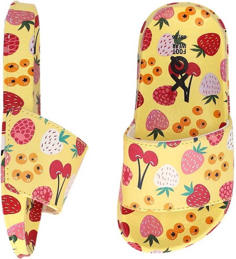 XQ Footwear Slippers Fruit Geel Multi Color - Foto 1