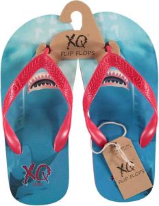 XQ Footwear Slippers Haai Blauw Rood Jongens