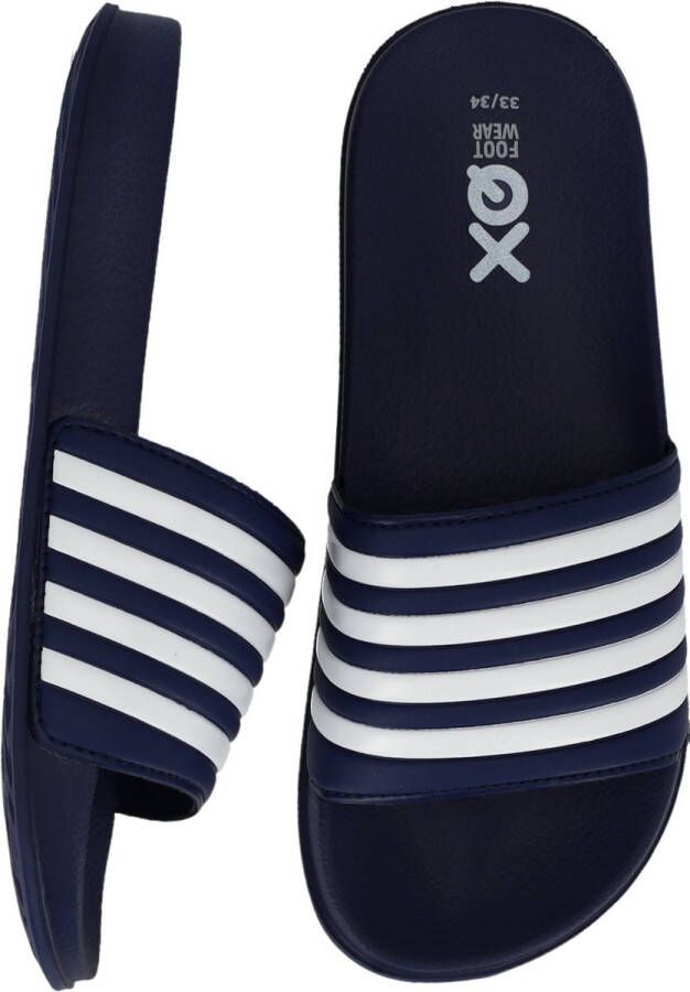 XQ Footwear Slippers Kinderen Unisex Junior Navy Wit Slippers Slippers Badslippers kinderen