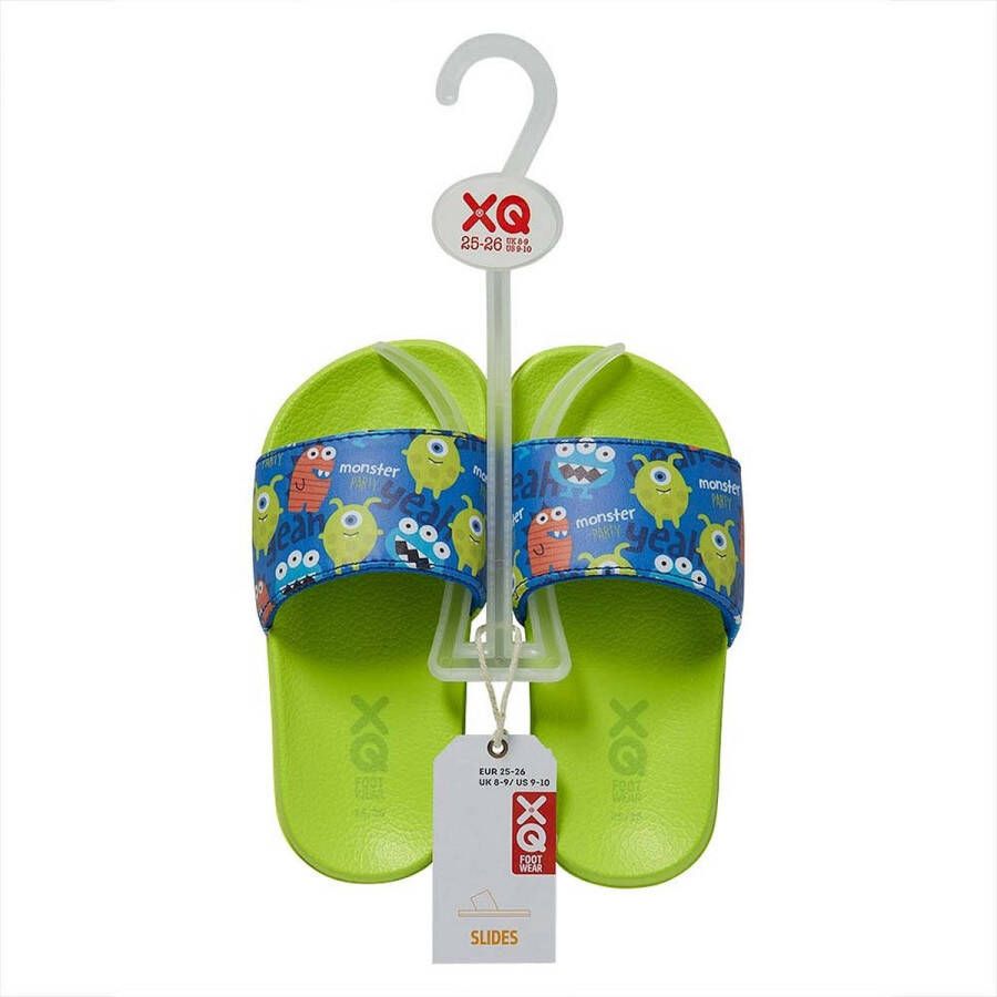 XQ Footwear Slippers Monsters Groen Blauw - Foto 1