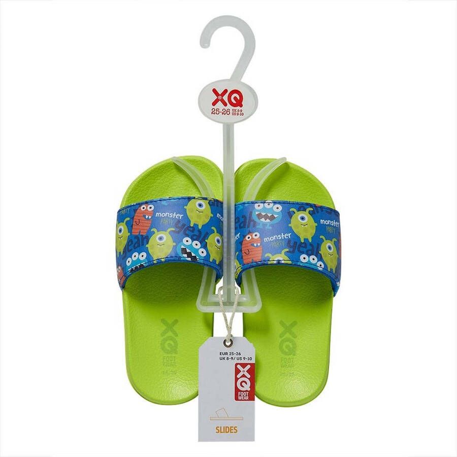 XQ Footwear Slippers Monsters Groen Blauw