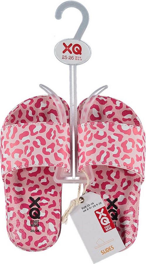 XQ Footwear Slippers Panterprint Roze