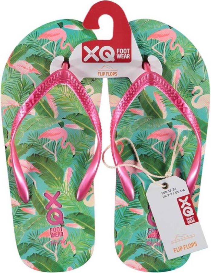XQ Footwear Teenslippers Flamingo Meisjes Roze groen - Foto 2