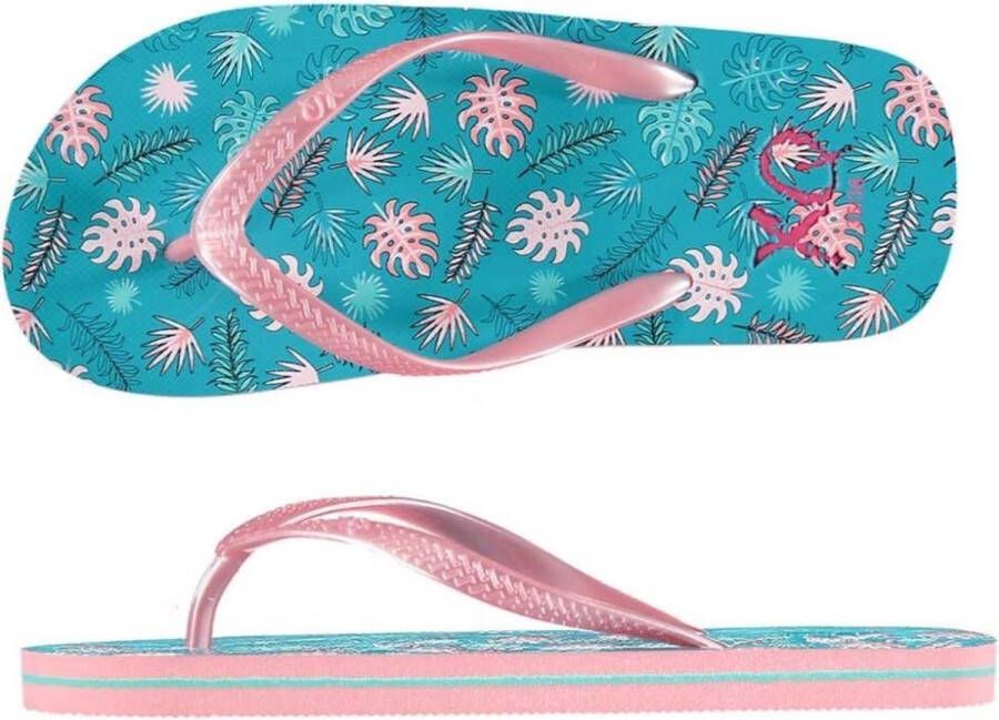 XQ Footwear Slippers Bladeren Meisjes Roze blauw - Foto 2