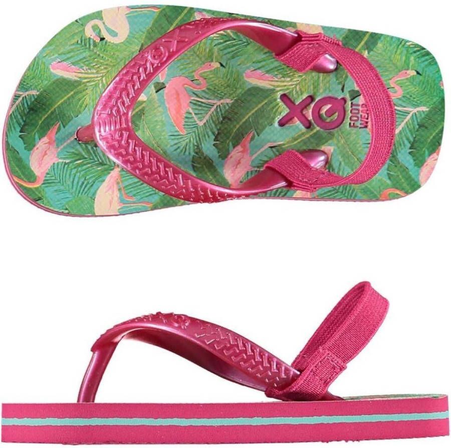 XQ Footwear Slippers Flamingo Meisjes Roze groen - Foto 2