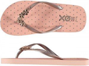 XQ Footwear Slippers Stippen Meisjes Roze zilver