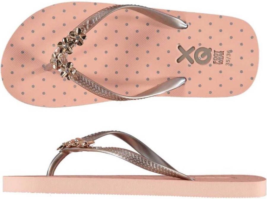 XQ Footwear Slippers Stippen Meisjes Roze zilver - Foto 1