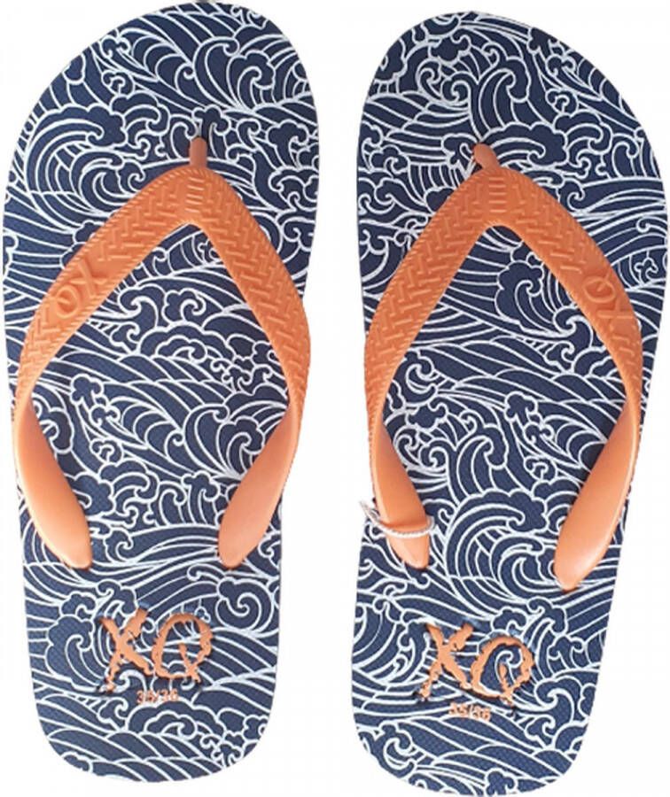 XQ Footwear teenslippers oranje blauw zomer