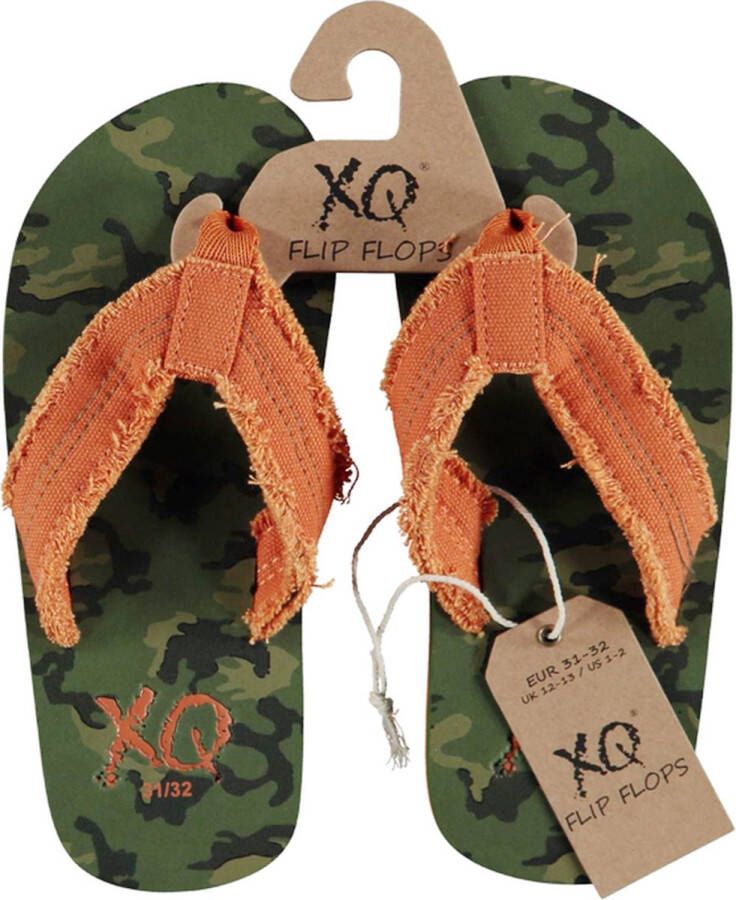 XQ Footwear teenslippers slippers jongens army green