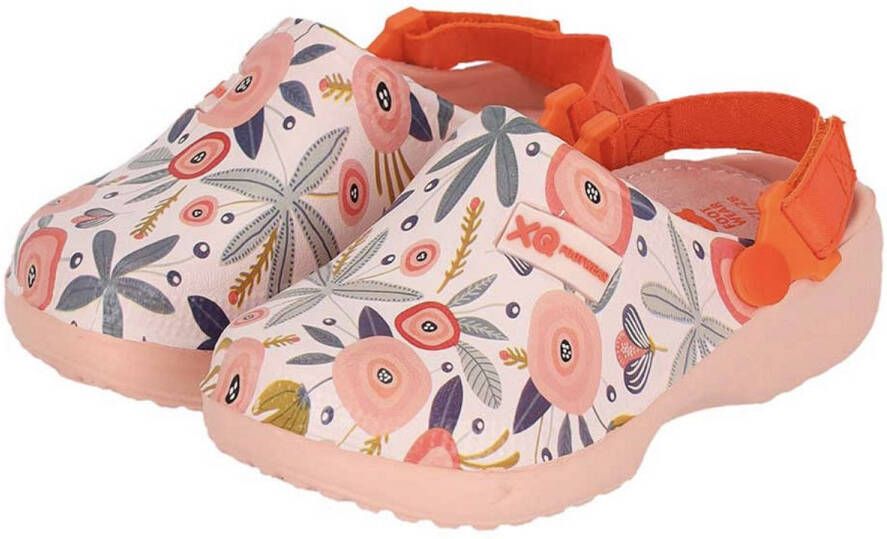 XQ Footwear Tuinklompen Bloemenprint Roze