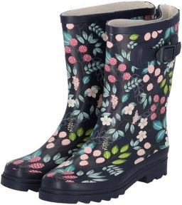 XQ Footwear Dameslaars Bloemen Blauw Laarzen