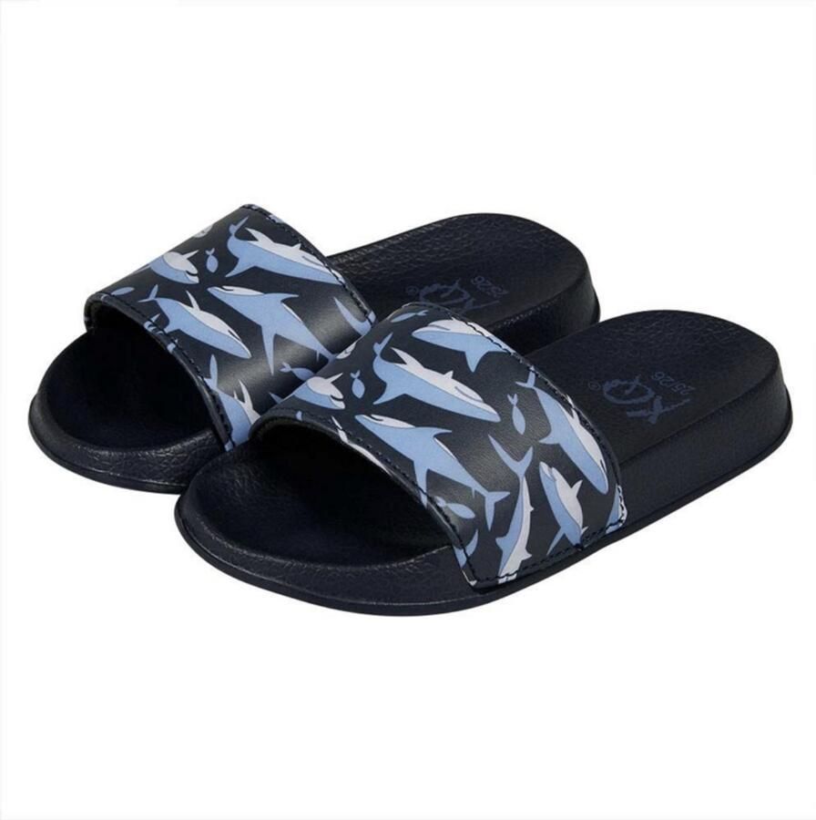 XQ Footwear Slippers Haai Blauw Zwart