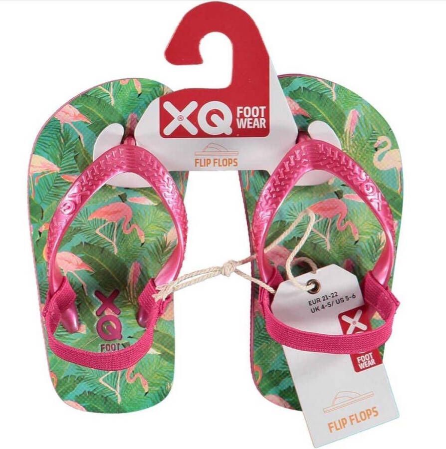 XQ Footwear Slippers Flamingo Meisjes Roze groen