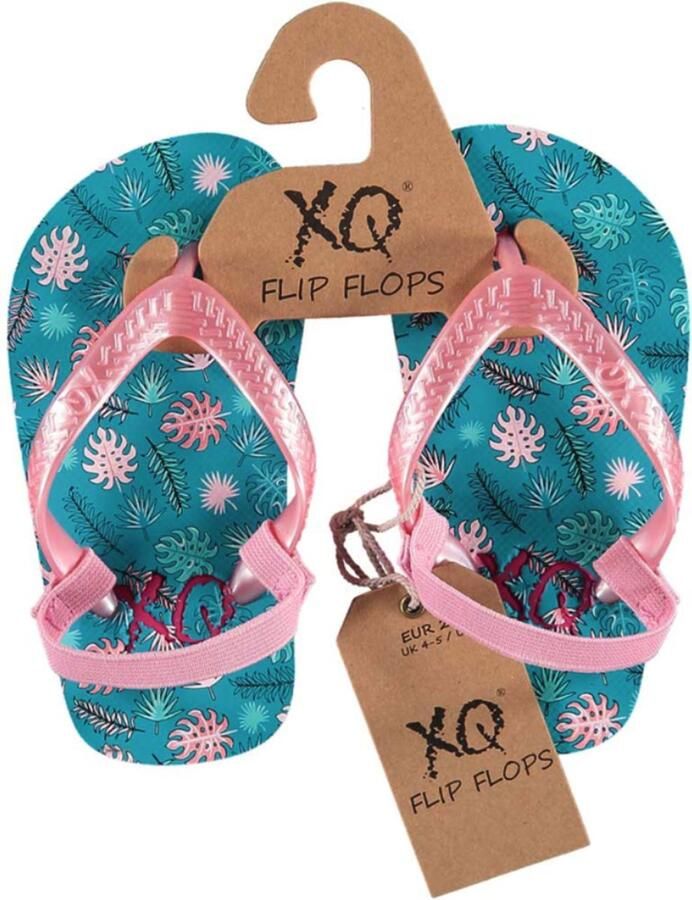 XQ Footwear Teenslippers Meisjes Sunny Leafs Blauw Roze - Foto 2