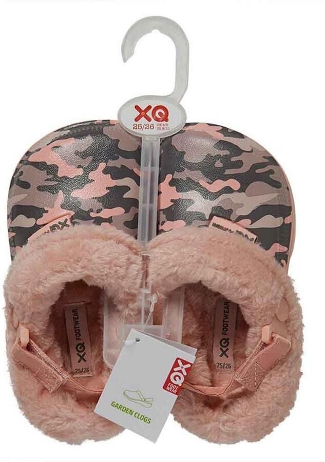 XQ Footwear XQ garden tuinklomp kids gevoerd roze animal print