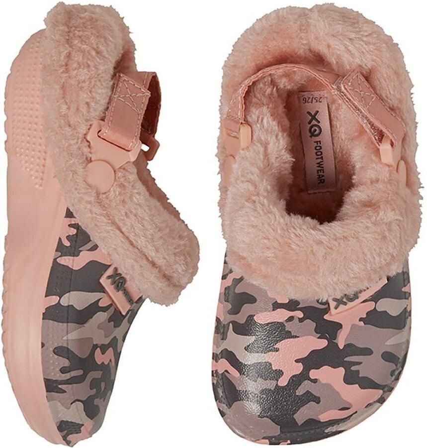 XQ Footwear XQ garden tuinklomp kids gevoerd roze animal print