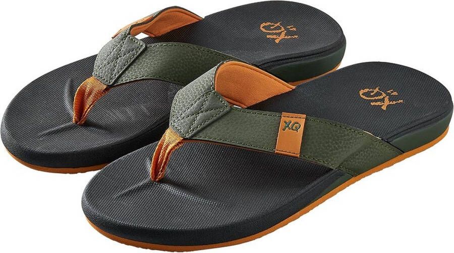 XQ Footwear XQ Teenslipper Heren Cushioned Zwart Groen flip flops heren Slippers heren