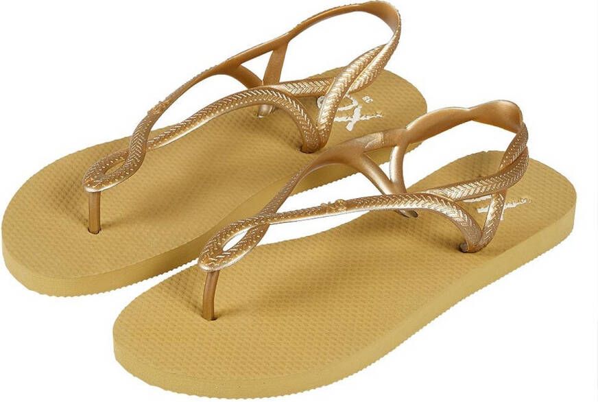 XQ Footwear XQ Teenslipper Sandalen Dames Goud Sandalen dames Flip Flops dames