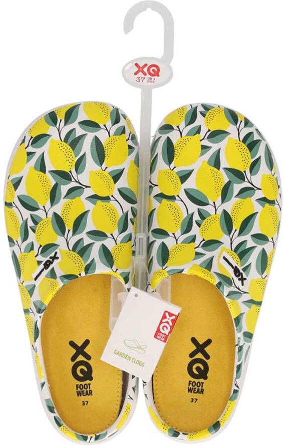 XQ Footwear xq tuinklomp dames geel citrusvrucht print