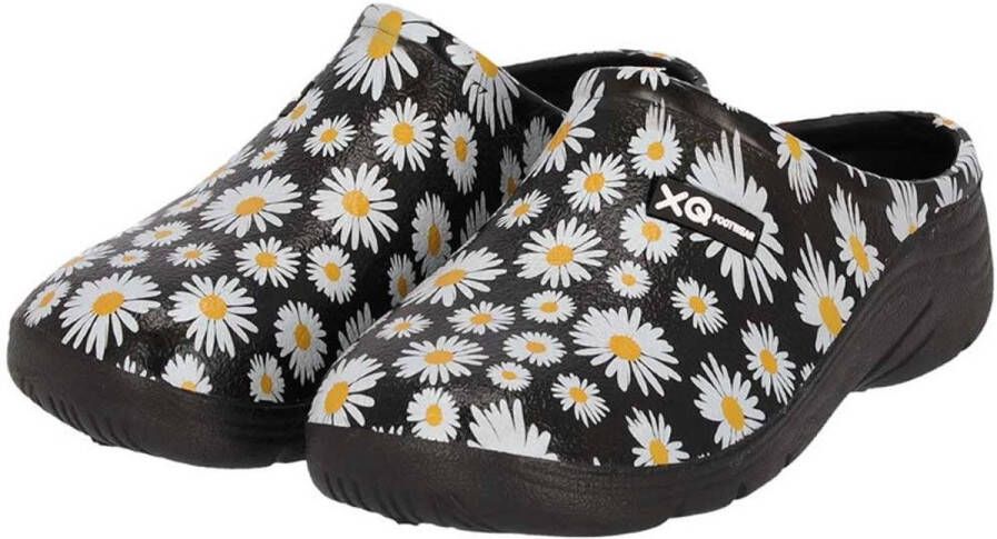 XQ Footwear xq tuinklomp dames zwart margriet rubber