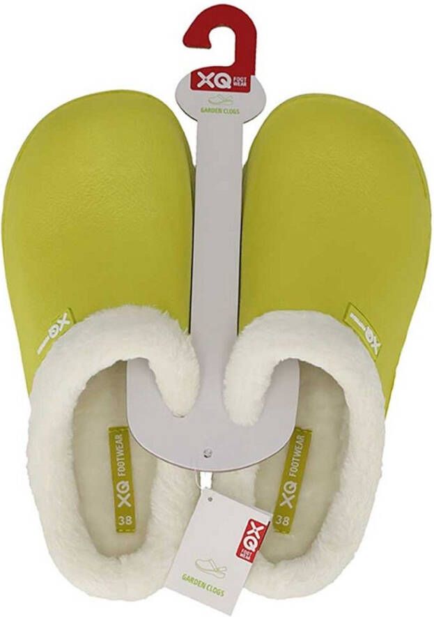 XQ Footwear XQ tuinklompen dames apple green uni met bont