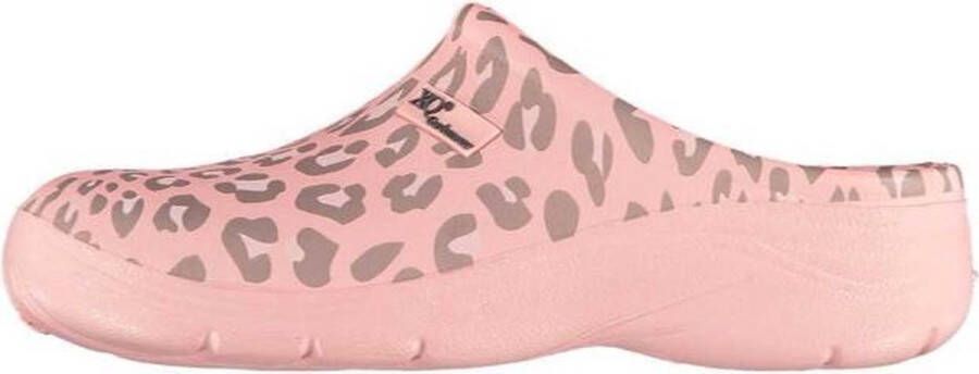 XQ Gardenwear Tuinklompen Panterprint Dames Rubber Roze