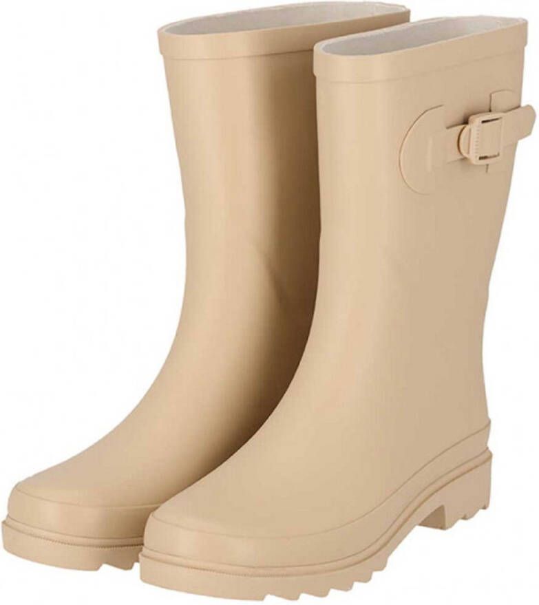 XQ LADIES RUBBER RAIN BOOTS + BELT Beige
