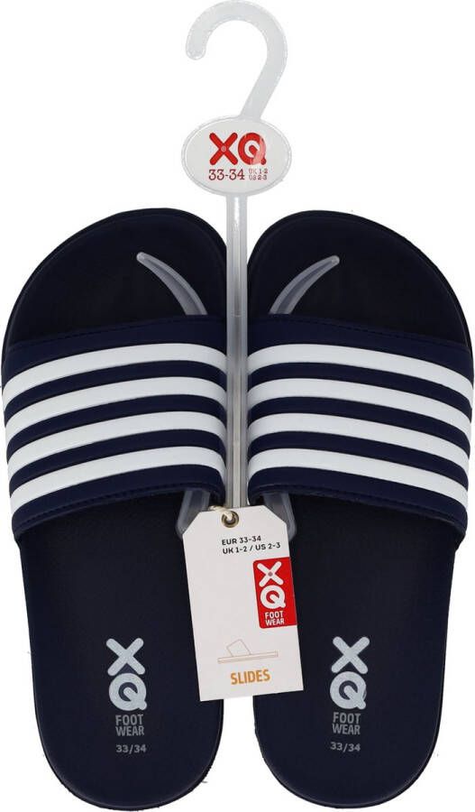 XQ Footwear Slippers Kinderen Unisex Teens Navy Wit Slippers Slippers Badslippers kinderen