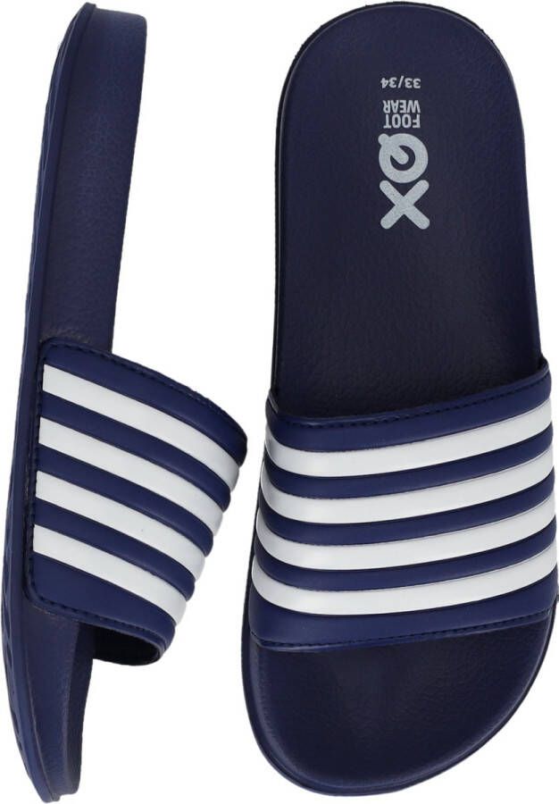 XQ Footwear Slippers Kinderen Unisex Teens Navy Wit Slippers Slippers Badslippers kinderen