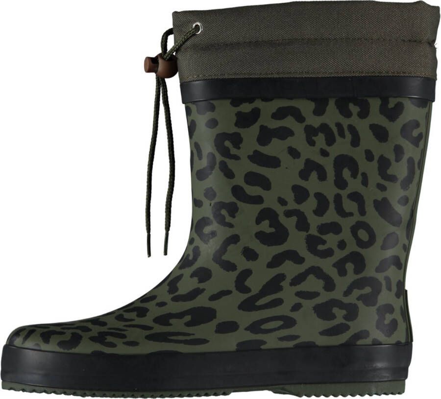 XQ Footwear Dames Regenlaarzen merk Kleur groen panterprint met veterkap