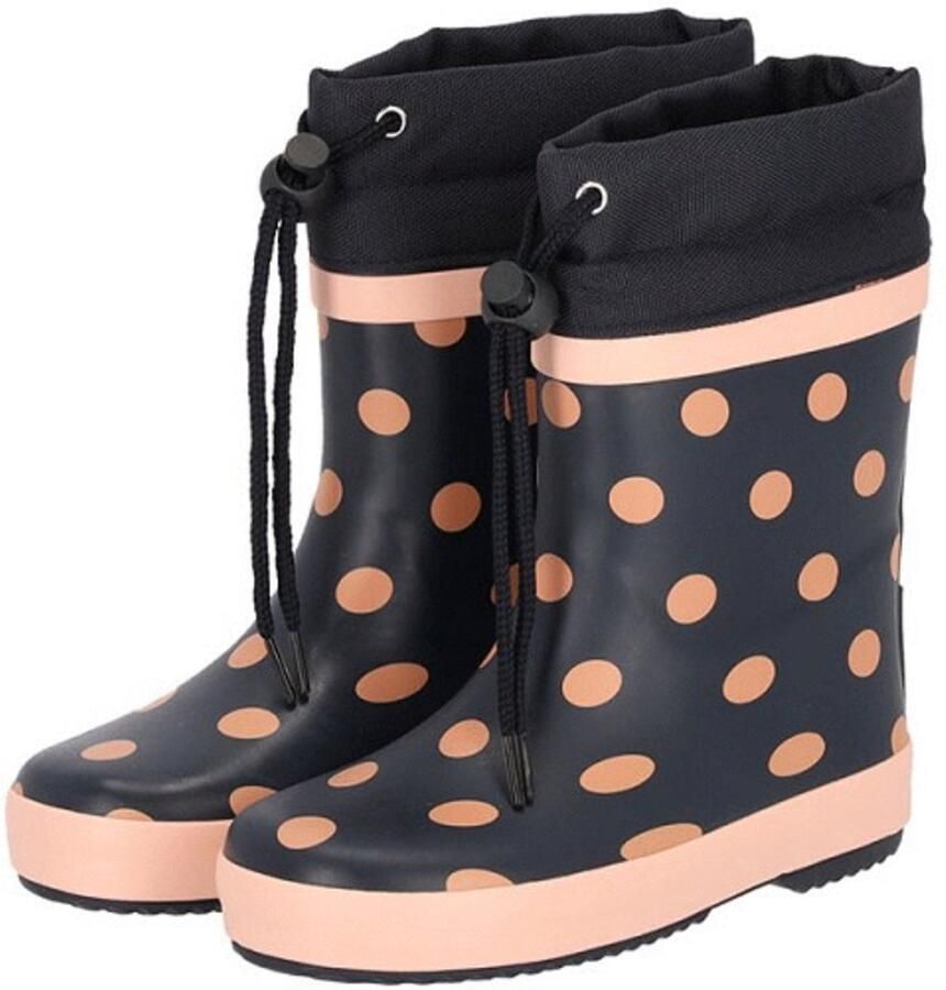 XQBoots Meisjeslaars Gevoerd Stip Marine Laarzen