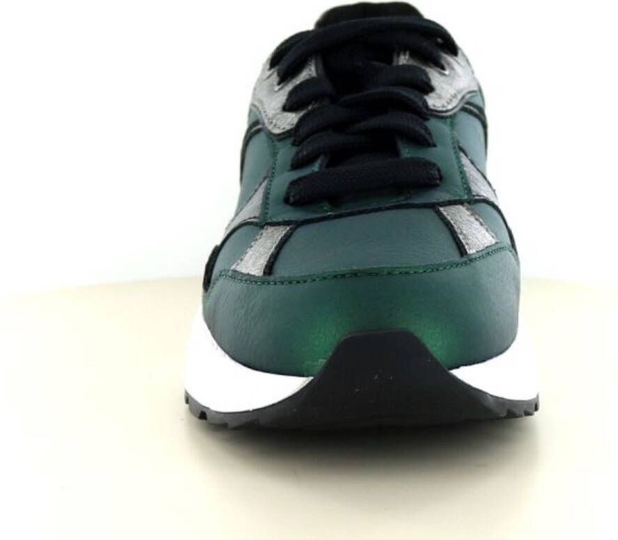 XSENSIBLE Lage Sneakers Dames Combi Met G Sneaker Maat: 43 Materiaal: Leer Kleur: Groen