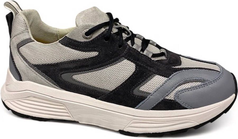 Xsensible 33202.5 894 H Brooklyn Ice Grey Combi-sneaker stretchwalker-veterschoen stretchwalker