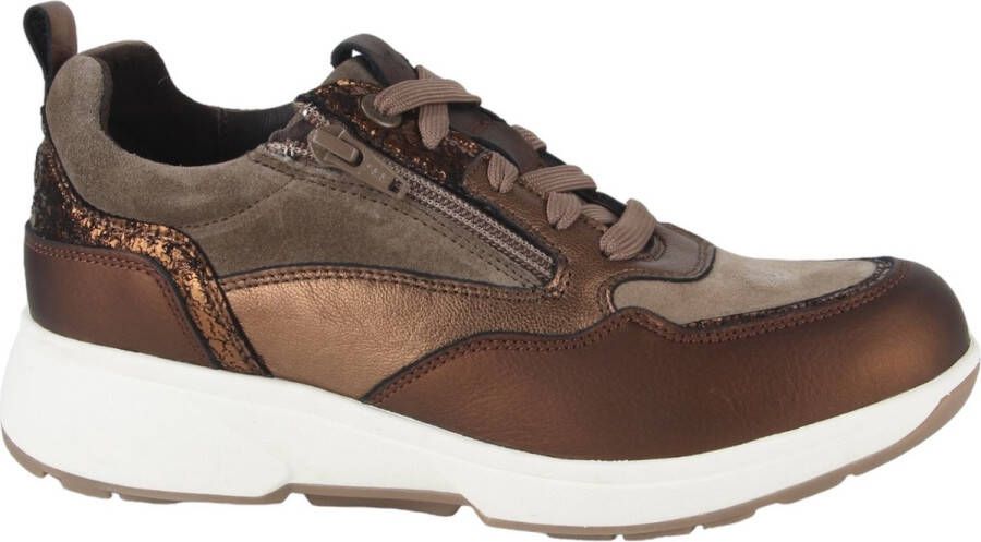 XSENSIBLE Lage Sneakers Dames Combi H Rits Sneaker Maat: 38 Materiaal: Leer Kleur: Brons