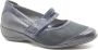 Xsensible Palermo blauwe bandschoenen klittenband sluiting wijdte H met stretchleer - Thumbnail 1