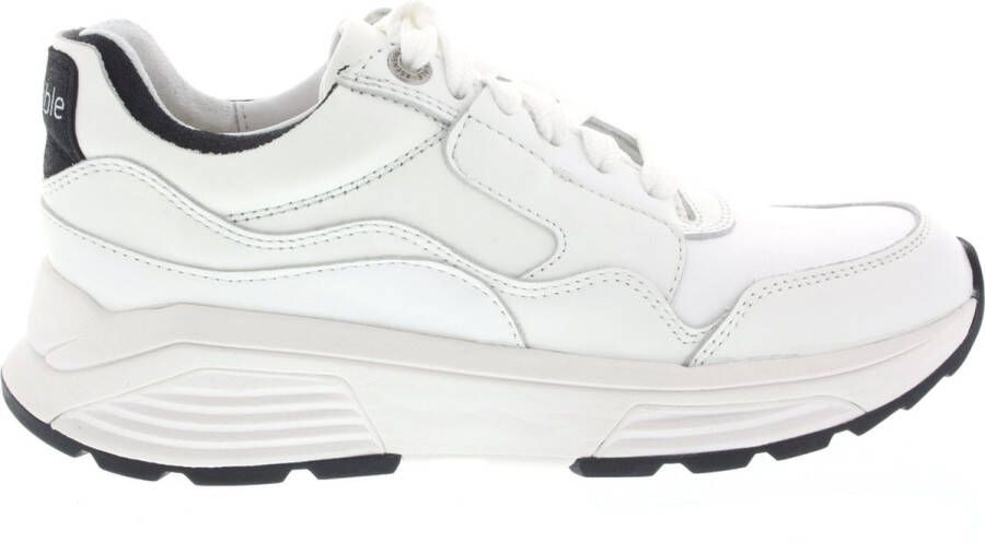 Xsensible Witte sneaker met stretch gevormd voetbed en verharde hiel White Dames