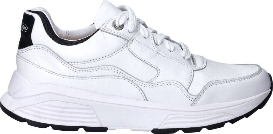 Xsensible Witte sneaker met stretch gevormd voetbed en verharde hiel White Dames