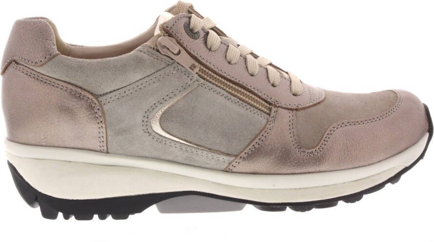 Xsensible Dames Veterschoenen Jersey Combi Taupe