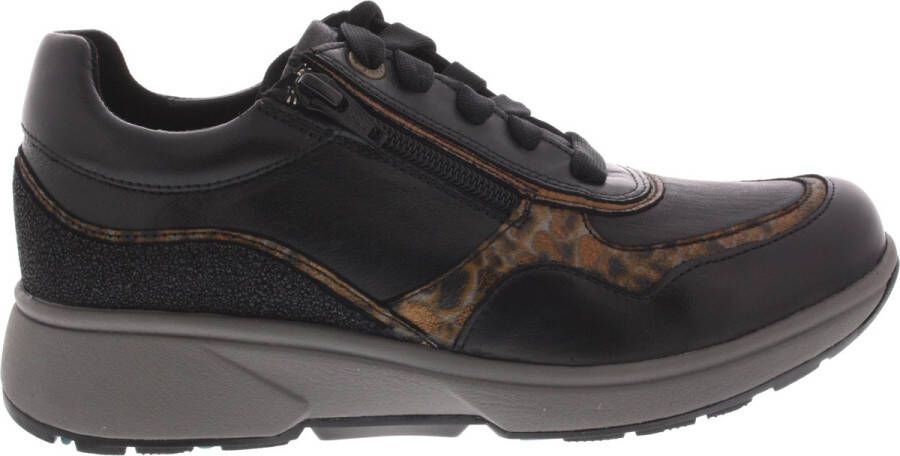 Xsensible Stretchwalker Dames Veterschoenen Xsensible Lima Black Fantasy Zwart