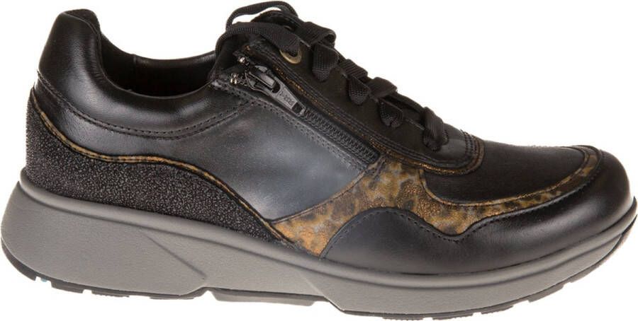Xsensible Stretchwalker Dames Veterschoenen Xsensible Lima Black Fantasy Zwart