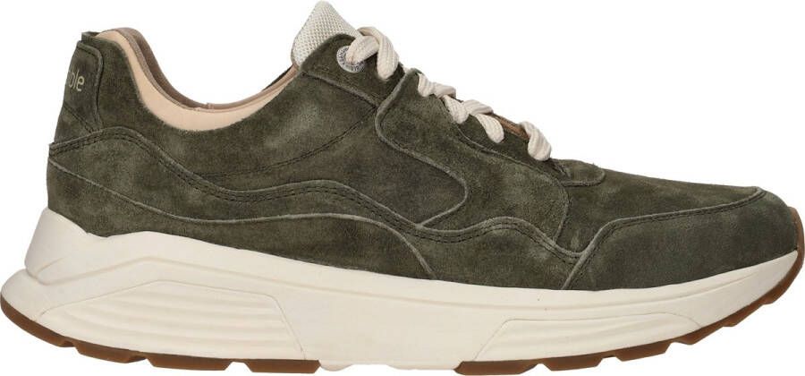Xsensible Groene Sneaker met Gevormd Voetbed en Verharde Hiel Green Heren